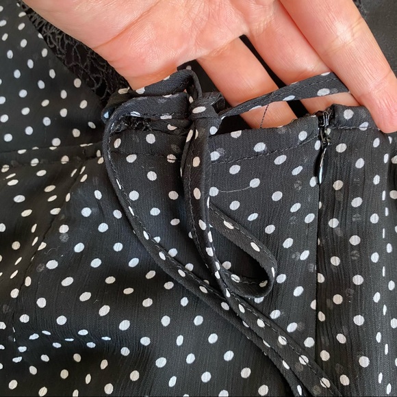 SHEIN POLKADOT LACE BLACKWHITE DOT ROMPER M - Picture 3 of 10